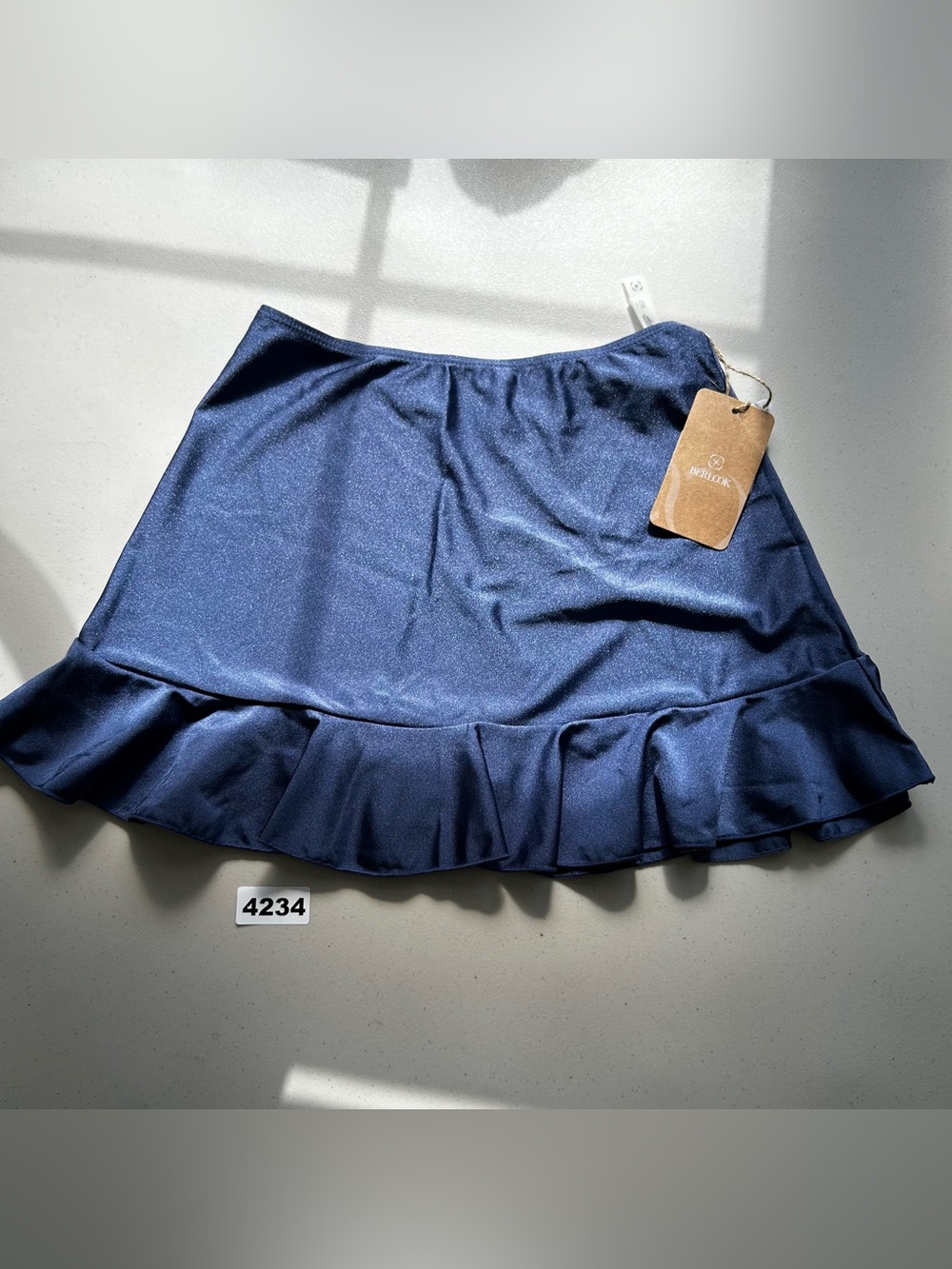 BERLOOK XS Blue Ruffled Multi-Way Cover Up Skirt